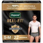 Depend Real Fit Men's Incontinence Underwear, Grey