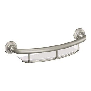 Moen 16-inch Brushed Nickel Grab Bar with Shelf
