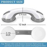 12-Inch Suction Cup Shower Grab Bar for Safety