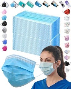 100PCS Blue 3-Ply Disposable Face Masks