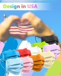 Colorful Disposable Face Masks 100 Pack, 4 Ply