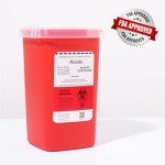Alcedo Sharps Container for Home Use 1 Quart (1-Pack) | Biohazard Needle and Syringe Disposal | Small Portable Container for Travel and Professional Use