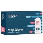 Ridex Medium Powder-Free Vinyl Disposable Gloves