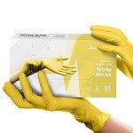 FifthPulse Yellow Nitrile Disposable Gloves - 50 Count