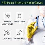 FifthPulse Yellow Nitrile Disposable Gloves - 50 Count