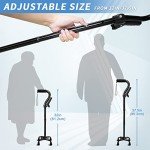 Adjustable 4-Prong Walking Cane with Foam Handle