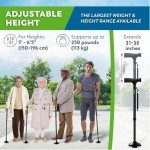 HONEYBULL Adjustable Folding Walking Cane - Black