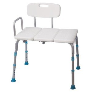 Aquasense Adjustable Shower Transfer Bench with Backrest