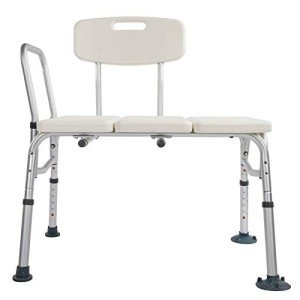HOSKL Adjustable Tub Transfer Bench - Non-Slip Bath Chair