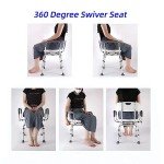 Adjustable 360° Swivel Shower Chair with Arms