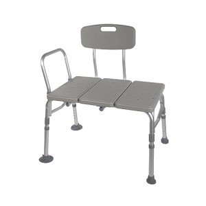 Adjustable Height Transfer Bench with Non-Slip Seat