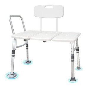 Durable Bath Transfer Bench with Adjustable Backrest