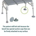 Adjustable Transfer Bench with Non-Slip Seat, Grey