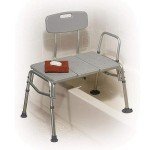 Adjustable Transfer Bench with Non-Slip Seat, Grey