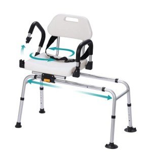 ELENKER Swivel Shower Chair with Safety Features