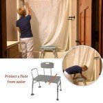 Adjustable Transfer Bench with Non-Slip Seat, Grey