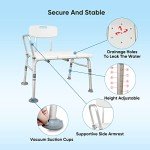Heavy Duty Bathtub Transfer Bench with Back & Arms
