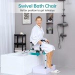 ELENKER Swivel Shower Chair with Safety Features