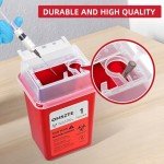 Omszte Sharps Container for Home Use, Needle Disposal Containers, Biohazard Containers, Syringe Disposal, Small Portable Container for Travel, Professional Sharp Waste Disposal 1Quart（1 Pack）
