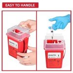 Omszte Sharps Container for Home Use, Needle Disposal Containers, Biohazard Containers, Syringe Disposal, Small Portable Container for Travel, Professional Sharp Waste Disposal 1Quart（1 Pack）