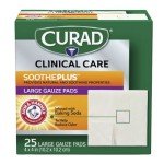 Curad SoothePLUS Baking Soda Gauze Pads, 4"x4