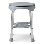 Medline Round Shower Stool, Aluminum Frame, 300lbs Support