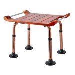 Adjustable Teak Shower Chair for Elderly & Disabled