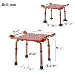 Adjustable Teak Shower Chair for Elderly & Disabled