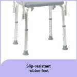 Medline Shower Chair with Padded Arms, Gray