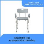 Medline Shower Chair with Padded Arms, Gray