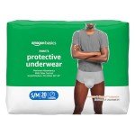 Amazon Basics Unisex Protective Underwear, Maximum Absorbency, Small/Medium, 20 Count, (1 Pack of 20)