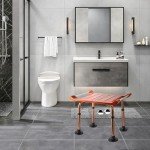 Adjustable Teak Shower Chair for Elderly & Disabled