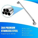 24" Stainless Steel Bathroom Grab Bar in Chrome