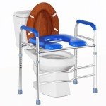 Adjustable Raised Toilet Seat with Handles, 450lbs