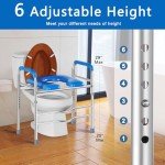 Adjustable Raised Toilet Seat with Handles, 450lbs
