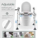 Adjustable Raised Toilet Seat with Handles 350lbs
