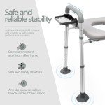 Adjustable Raised Toilet Seat with Handles 350lbs