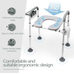Adjustable Raised Toilet Seat with Handles 350lbs
