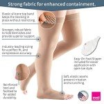 mediven Plus for Men & Women, 20-30 mmHg Thigh High Stockings, Open Toe Socks with Silicone Topband
