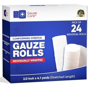 Premium Lint-Free 2" Gauze Rolls - 24 Pack