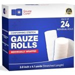 Premium Lint-Free 2" Gauze Rolls - 24 Pack