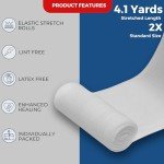 Premium Lint-Free 2" Gauze Rolls - 24 Pack
