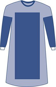 Medline DYNJP2204S Sterile Poly-Reinforced Sirus Surgical Gown, Extra-Long, Blue, Large/Pack of 20