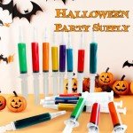 60 Pack Reusable Halloween Jello Syringes, 20ml