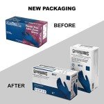 Blue Latex Medical Gloves, Size Large, 50 Count