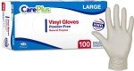 Care Plus Heavy Duty Disposable Vinyl Gloves