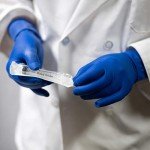 Blue Latex Medical Gloves, Size Large, 50 Count