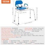 VEVOR Swivel Sliding Shower Chair for Elderly