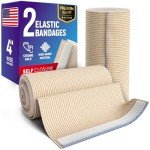 Premium 4” Elastic Compression Bandage Wrap (2pk)