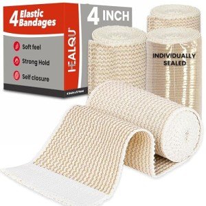 HEALQU Elastic Compression Bandage Wrap - Box of 4